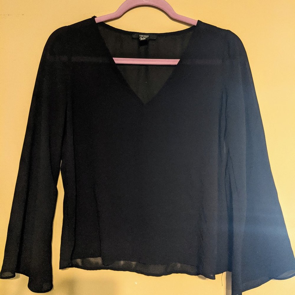 Black long sleeve top